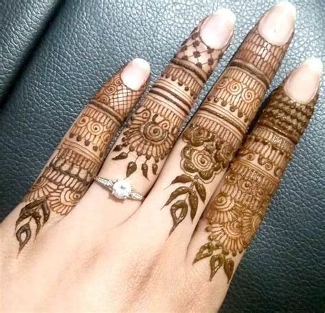 14_Finger Mehndi Design for Asian Girls Stylish and Beautiful